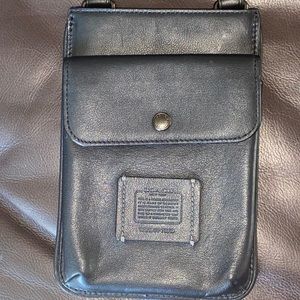 Slightly Used Coach Black Leather Small Crossbody Bag